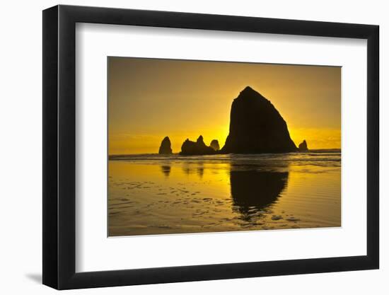 Sunset, Cannon Beach, Oregon, USA-Michel Hersen-Framed Photographic Print