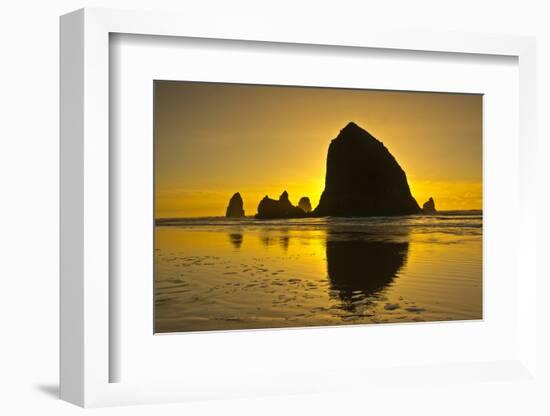 Sunset, Cannon Beach, Oregon, USA-Michel Hersen-Framed Photographic Print