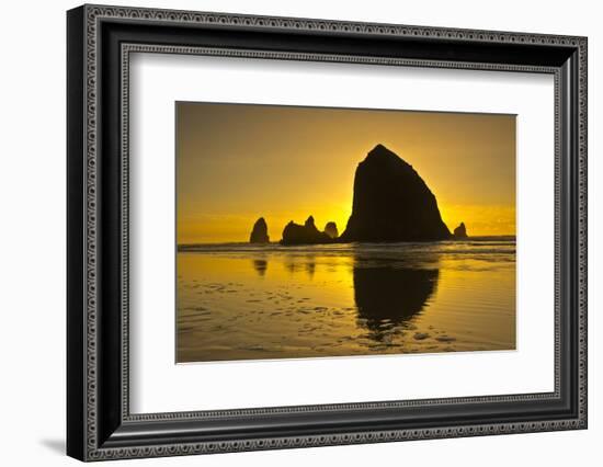 Sunset, Cannon Beach, Oregon, USA-Michel Hersen-Framed Photographic Print