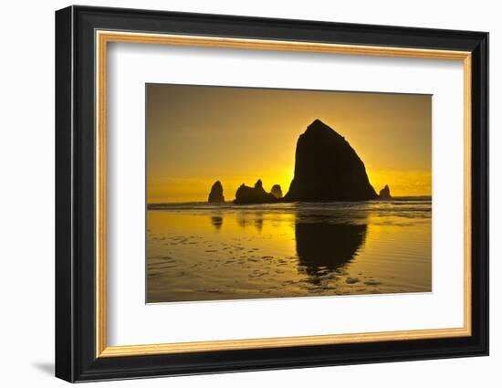 Sunset, Cannon Beach, Oregon, USA-Michel Hersen-Framed Photographic Print