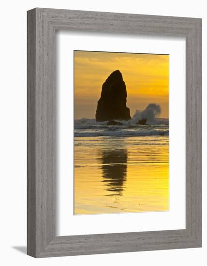 Sunset, Cannon Beach, Oregon, USA-Michel Hersen-Framed Photographic Print