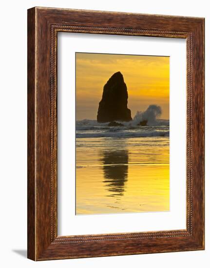 Sunset, Cannon Beach, Oregon, USA-Michel Hersen-Framed Photographic Print