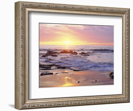 Sunset Cliffs Beach on the Pacific Ocean at Sunset, San Diego, California, USA-Christopher Talbot Frank-Framed Photographic Print