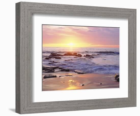 Sunset Cliffs Beach on the Pacific Ocean at Sunset, San Diego, California, USA-Christopher Talbot Frank-Framed Photographic Print