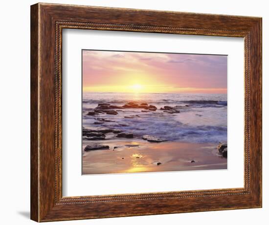 Sunset Cliffs Beach on the Pacific Ocean at Sunset, San Diego, California, USA-Christopher Talbot Frank-Framed Photographic Print