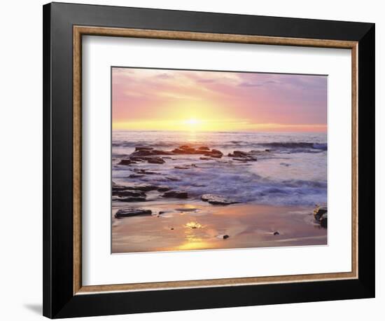 Sunset Cliffs Beach on the Pacific Ocean at Sunset, San Diego, California, USA-Christopher Talbot Frank-Framed Photographic Print