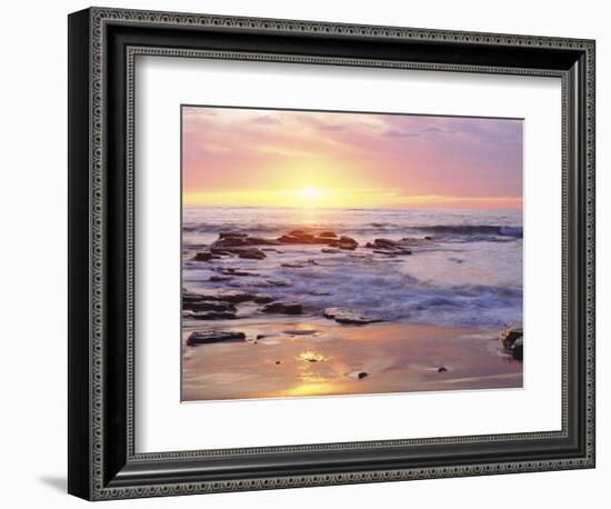 Sunset Cliffs Beach on the Pacific Ocean at Sunset, San Diego, California, USA-Christopher Talbot Frank-Framed Photographic Print