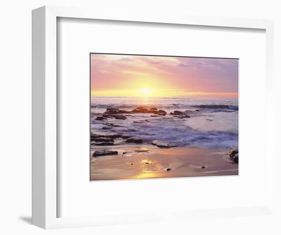 Sunset Cliffs Beach on the Pacific Ocean at Sunset, San Diego, California, USA-Christopher Talbot Frank-Framed Photographic Print