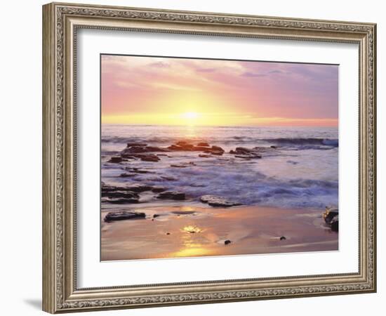 Sunset Cliffs Beach on the Pacific Ocean at Sunset, San Diego, California, USA-Christopher Talbot Frank-Framed Photographic Print