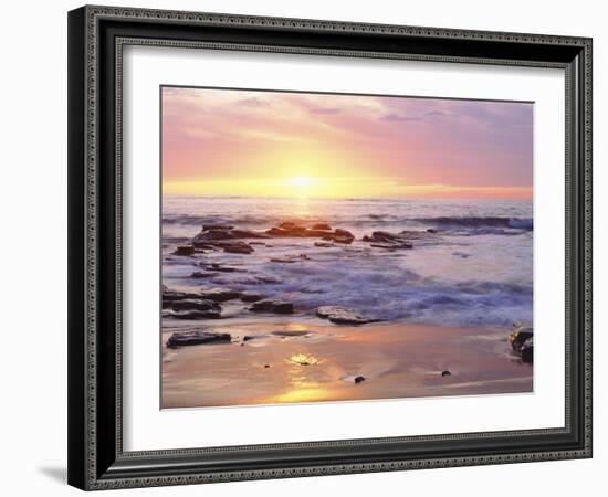 Sunset Cliffs Beach on the Pacific Ocean at Sunset, San Diego, California, USA-Christopher Talbot Frank-Framed Photographic Print