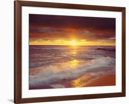 Sunset Cliffs Beach on the Pacific Ocean at Sunset, San Diego, California, USA-Christopher Talbot Frank-Framed Photographic Print