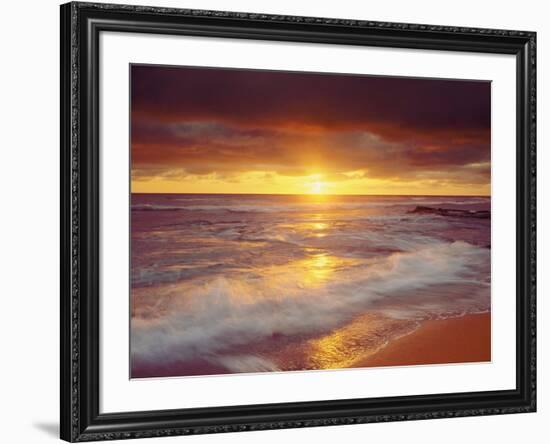 Sunset Cliffs Beach on the Pacific Ocean at Sunset, San Diego, California, USA-Christopher Talbot Frank-Framed Photographic Print