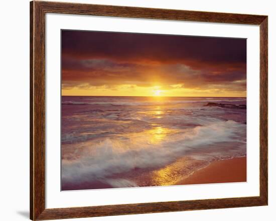 Sunset Cliffs Beach on the Pacific Ocean at Sunset, San Diego, California, USA-Christopher Talbot Frank-Framed Photographic Print