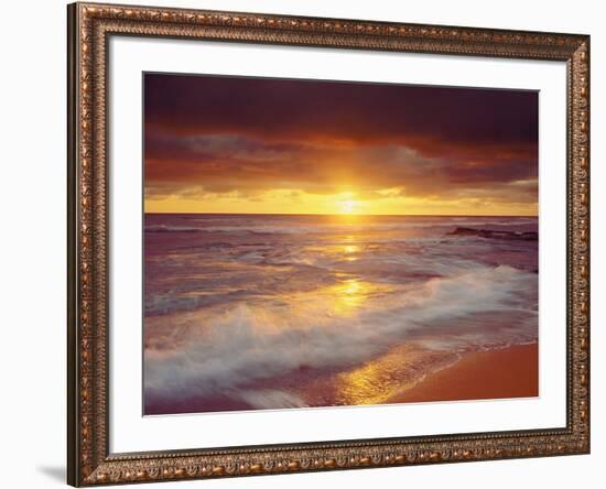 Sunset Cliffs Beach on the Pacific Ocean at Sunset, San Diego, California, USA-Christopher Talbot Frank-Framed Photographic Print