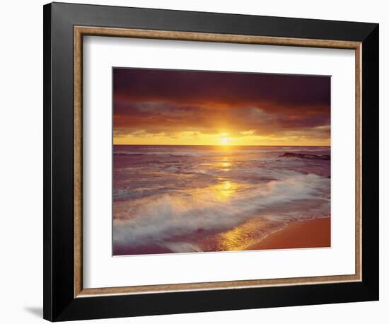 Sunset Cliffs Beach on the Pacific Ocean at Sunset, San Diego, California, USA-Christopher Talbot Frank-Framed Photographic Print