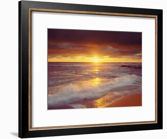 Sunset Cliffs Beach on the Pacific Ocean at Sunset, San Diego, California, USA-Christopher Talbot Frank-Framed Photographic Print