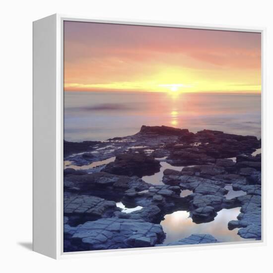 Sunset Cliffs Tidepools on the Pacific Ocean Reflecting the Sunset, San Diego, California, USA-Christopher Talbot Frank-Framed Premier Image Canvas