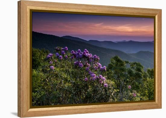 Sunset, Cowee Mountain Landscape, Blue Ridge Parkway, North Carolina-Howie Garber-Framed Premier Image Canvas