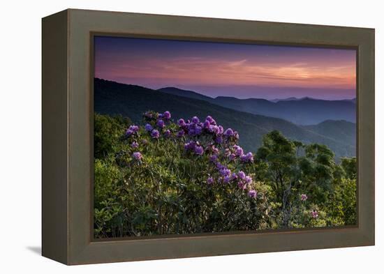 Sunset, Cowee Mountain Landscape, Blue Ridge Parkway, North Carolina-Howie Garber-Framed Premier Image Canvas