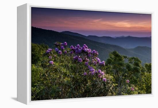 Sunset, Cowee Mountain Landscape, Blue Ridge Parkway, North Carolina-Howie Garber-Framed Premier Image Canvas