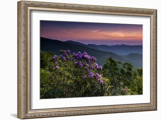 Sunset, Cowee Mountain Landscape, Blue Ridge Parkway, North Carolina-Howie Garber-Framed Photographic Print