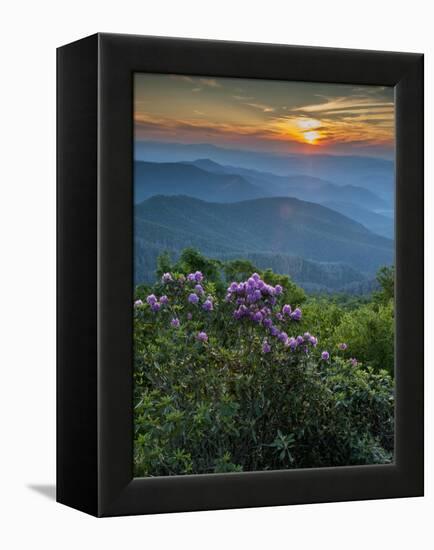 Sunset, Cowee Mountain Landscape, Blue Ridge Parkway, North Carolina-Howie Garber-Framed Premier Image Canvas