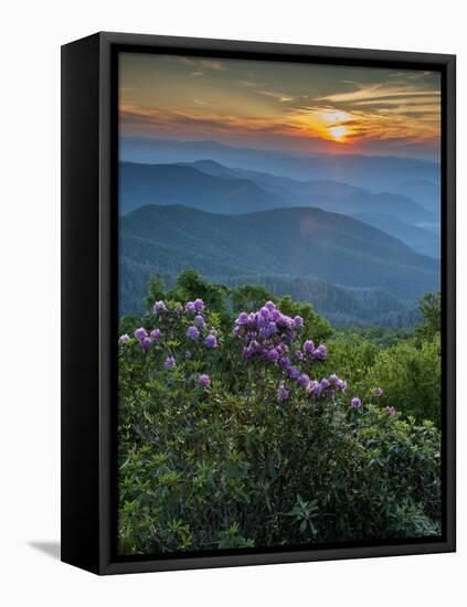 Sunset, Cowee Mountain Landscape, Blue Ridge Parkway, North Carolina-Howie Garber-Framed Premier Image Canvas