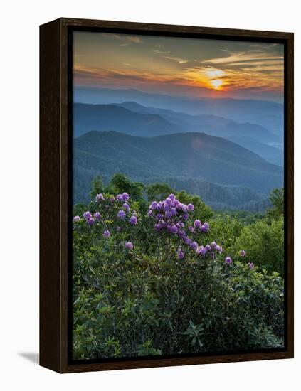 Sunset, Cowee Mountain Landscape, Blue Ridge Parkway, North Carolina-Howie Garber-Framed Premier Image Canvas