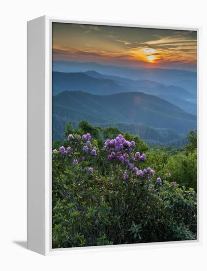 Sunset, Cowee Mountain Landscape, Blue Ridge Parkway, North Carolina-Howie Garber-Framed Premier Image Canvas