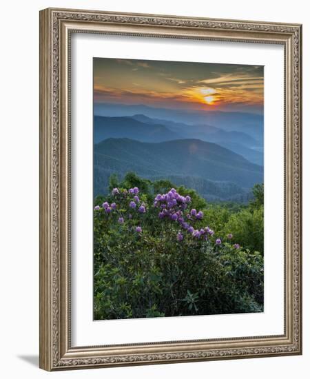 Sunset, Cowee Mountain Landscape, Blue Ridge Parkway, North Carolina-Howie Garber-Framed Photographic Print