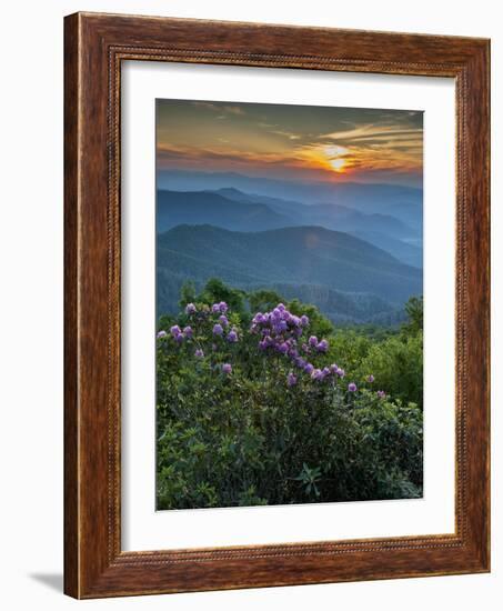 Sunset, Cowee Mountain Landscape, Blue Ridge Parkway, North Carolina-Howie Garber-Framed Photographic Print