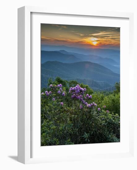 Sunset, Cowee Mountain Landscape, Blue Ridge Parkway, North Carolina-Howie Garber-Framed Photographic Print