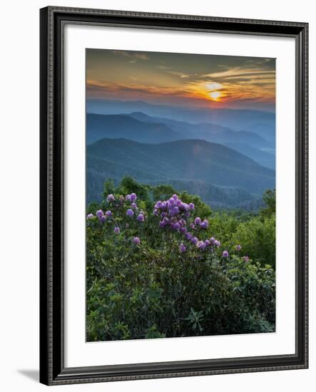 Sunset, Cowee Mountain Landscape, Blue Ridge Parkway, North Carolina-Howie Garber-Framed Photographic Print