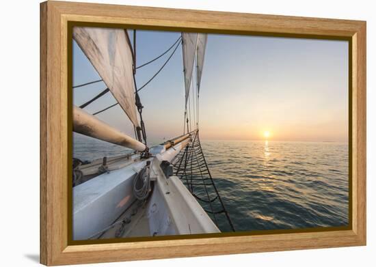 Sunset Cruise on the Western Union Schooner in Key West Florida, USA-Chuck Haney-Framed Premier Image Canvas