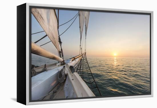 Sunset Cruise on the Western Union Schooner in Key West Florida, USA-Chuck Haney-Framed Premier Image Canvas