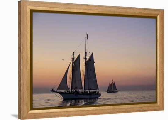 Sunset Cruise on the Western Union Schooner in Key West Florida, USA-Chuck Haney-Framed Premier Image Canvas