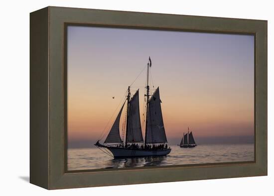 Sunset Cruise on the Western Union Schooner in Key West Florida, USA-Chuck Haney-Framed Premier Image Canvas