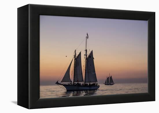 Sunset Cruise on the Western Union Schooner in Key West Florida, USA-Chuck Haney-Framed Premier Image Canvas