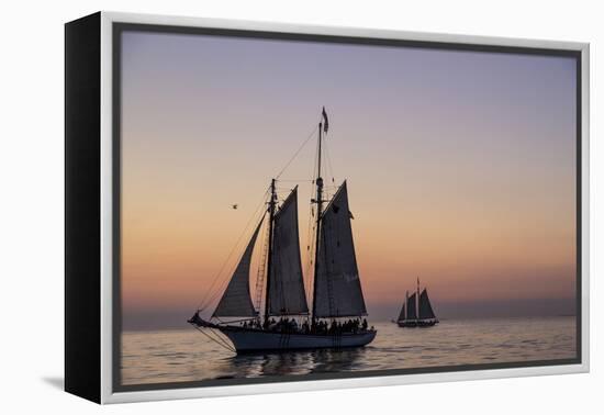 Sunset Cruise on the Western Union Schooner in Key West Florida, USA-Chuck Haney-Framed Premier Image Canvas