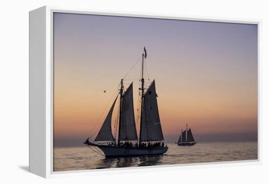 Sunset Cruise on the Western Union Schooner in Key West Florida, USA-Chuck Haney-Framed Premier Image Canvas