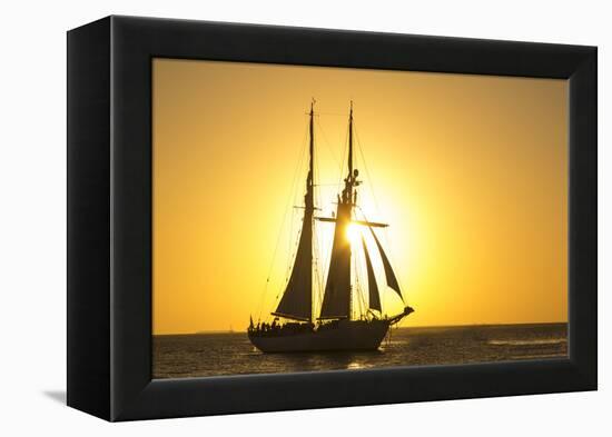 Sunset Cruise Schooner in Key West Florida, USA-Chuck Haney-Framed Premier Image Canvas