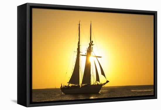 Sunset Cruise Schooner in Key West Florida, USA-Chuck Haney-Framed Premier Image Canvas