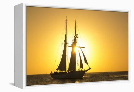 Sunset Cruise Schooner in Key West Florida, USA-Chuck Haney-Framed Premier Image Canvas