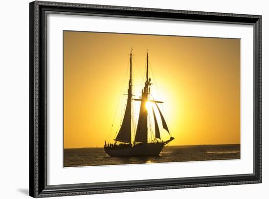 Sunset Cruise Schooner in Key West Florida, USA-Chuck Haney-Framed Photographic Print