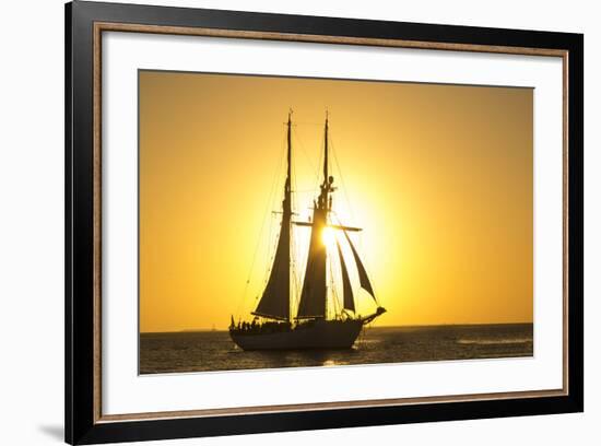 Sunset Cruise Schooner in Key West Florida, USA-Chuck Haney-Framed Photographic Print