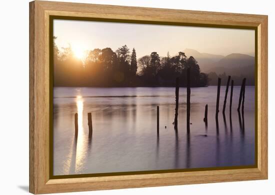 Sunset, Derwent Water, Lake District, Cumbria, UK-Peter Adams-Framed Premier Image Canvas