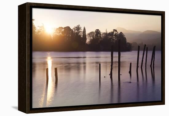 Sunset, Derwent Water, Lake District, Cumbria, UK-Peter Adams-Framed Premier Image Canvas