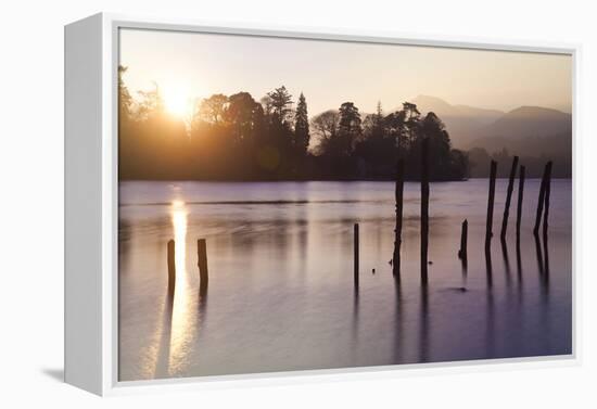 Sunset, Derwent Water, Lake District, Cumbria, UK-Peter Adams-Framed Premier Image Canvas