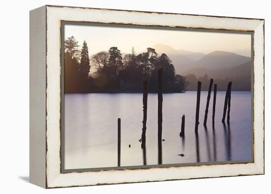 Sunset, Derwent Water, Lake District, Cumbria, UK-Peter Adams-Framed Premier Image Canvas