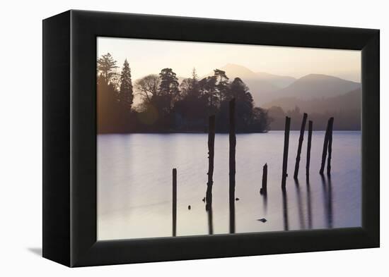 Sunset, Derwent Water, Lake District, Cumbria, UK-Peter Adams-Framed Premier Image Canvas